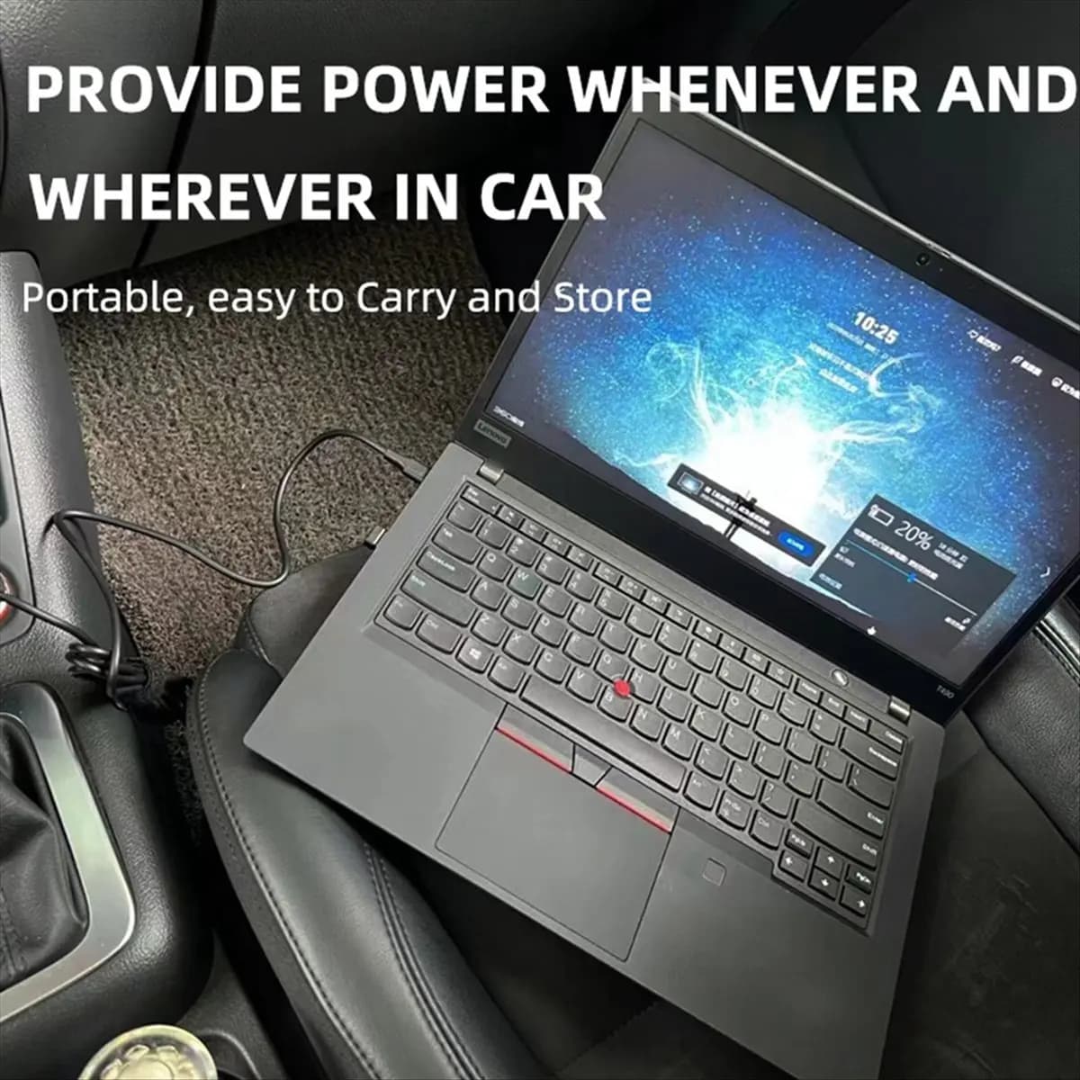 90W DC Laptop Car Charger 20V 4.5A