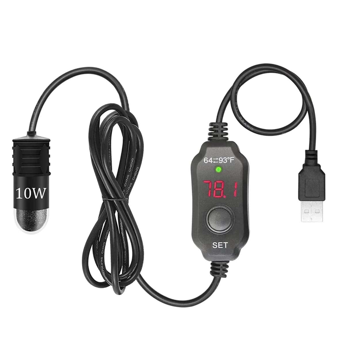 Mini USB Aquarium Heater with Digital Thermostat