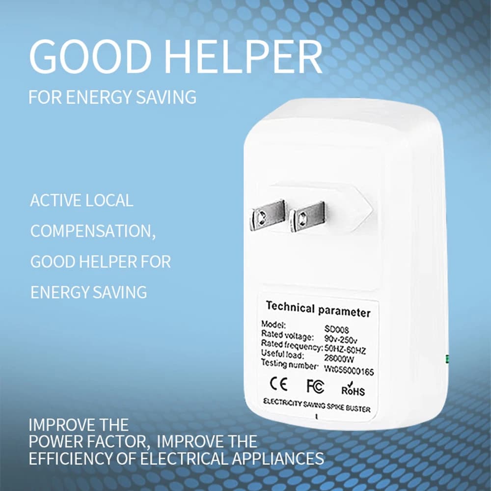 Pro Electricity Saving Box 90V-250V EU Plug Home Office Power Saver with Stable Voltage Energy Saving Device