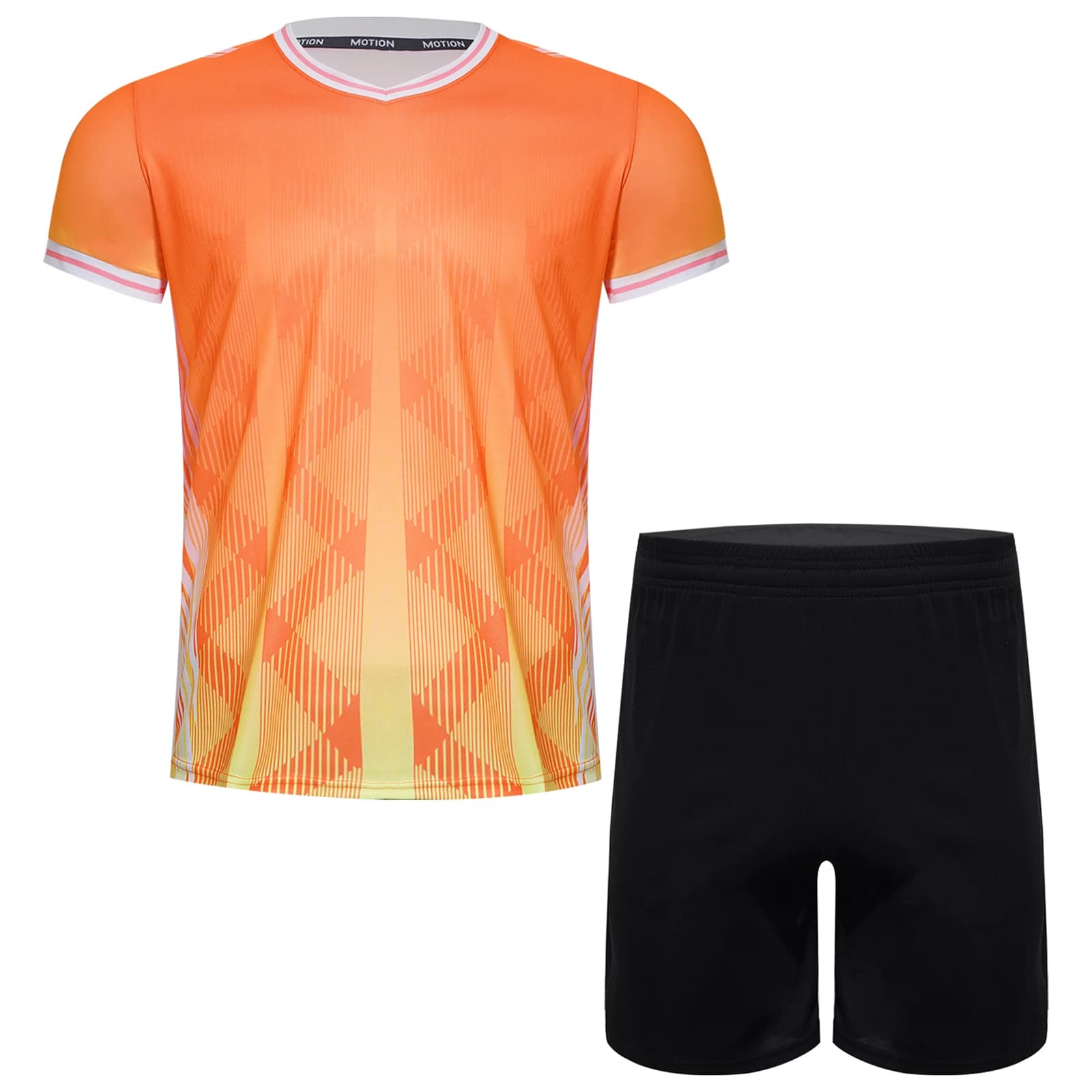 Men's V-Neck Graphic Print Training Uniform Set