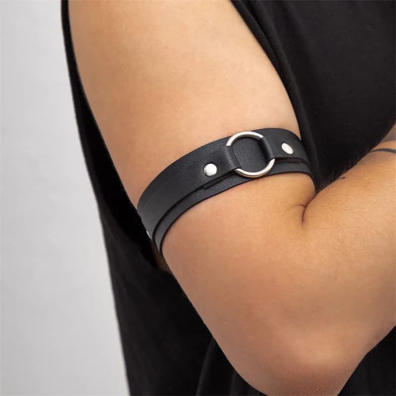 Leather Bracelet with Metal Ring