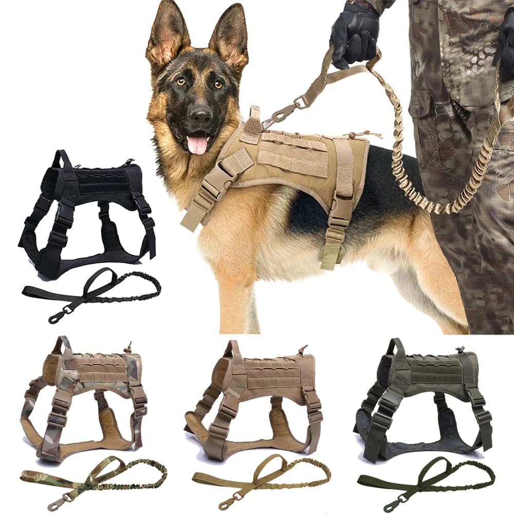 Tactical Dog Harness with MOLLE System