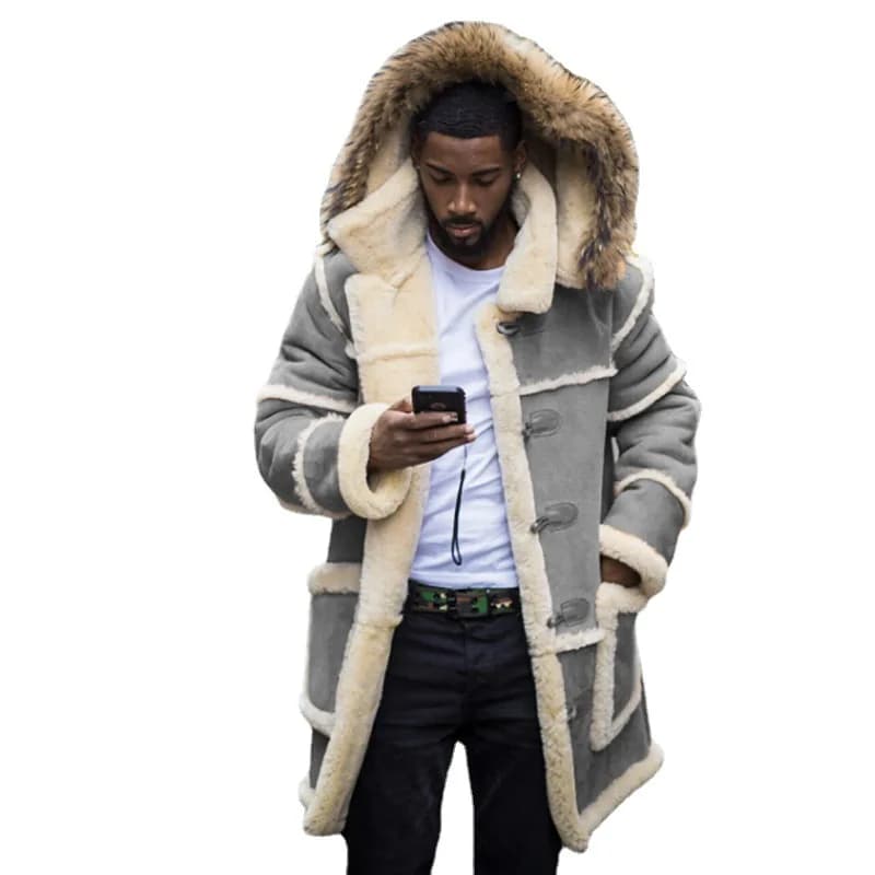 Men's Winter Hooded Cotton-Padded Overcoat
