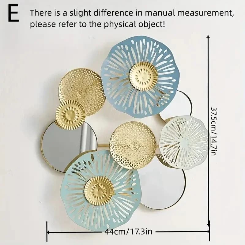 Round Metal Mirror Wall Art Sculpture