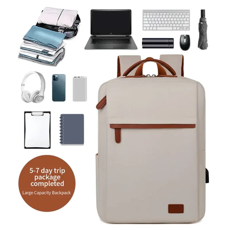 Fashionable and Simple Large-Capacity Backpack for Daily Commuting and Office Use