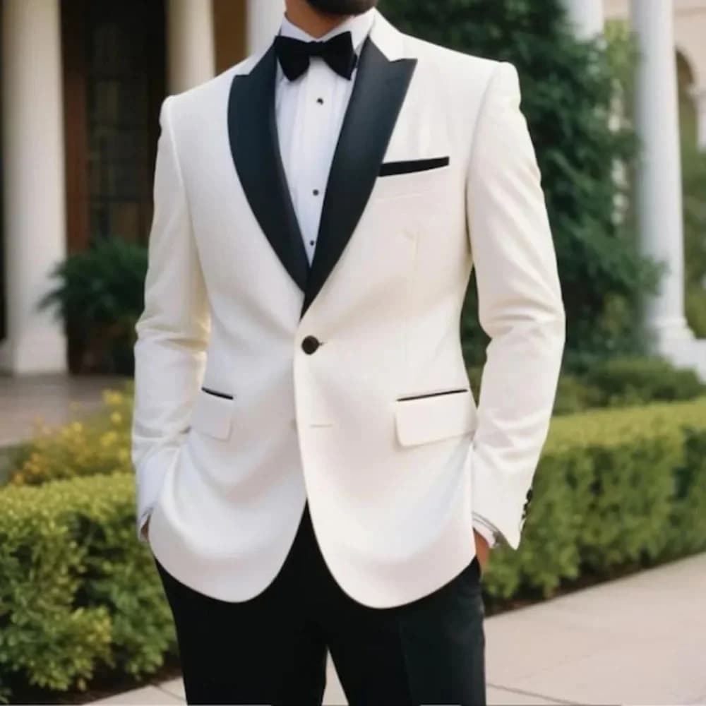 Men's Ivory White Business Jacket