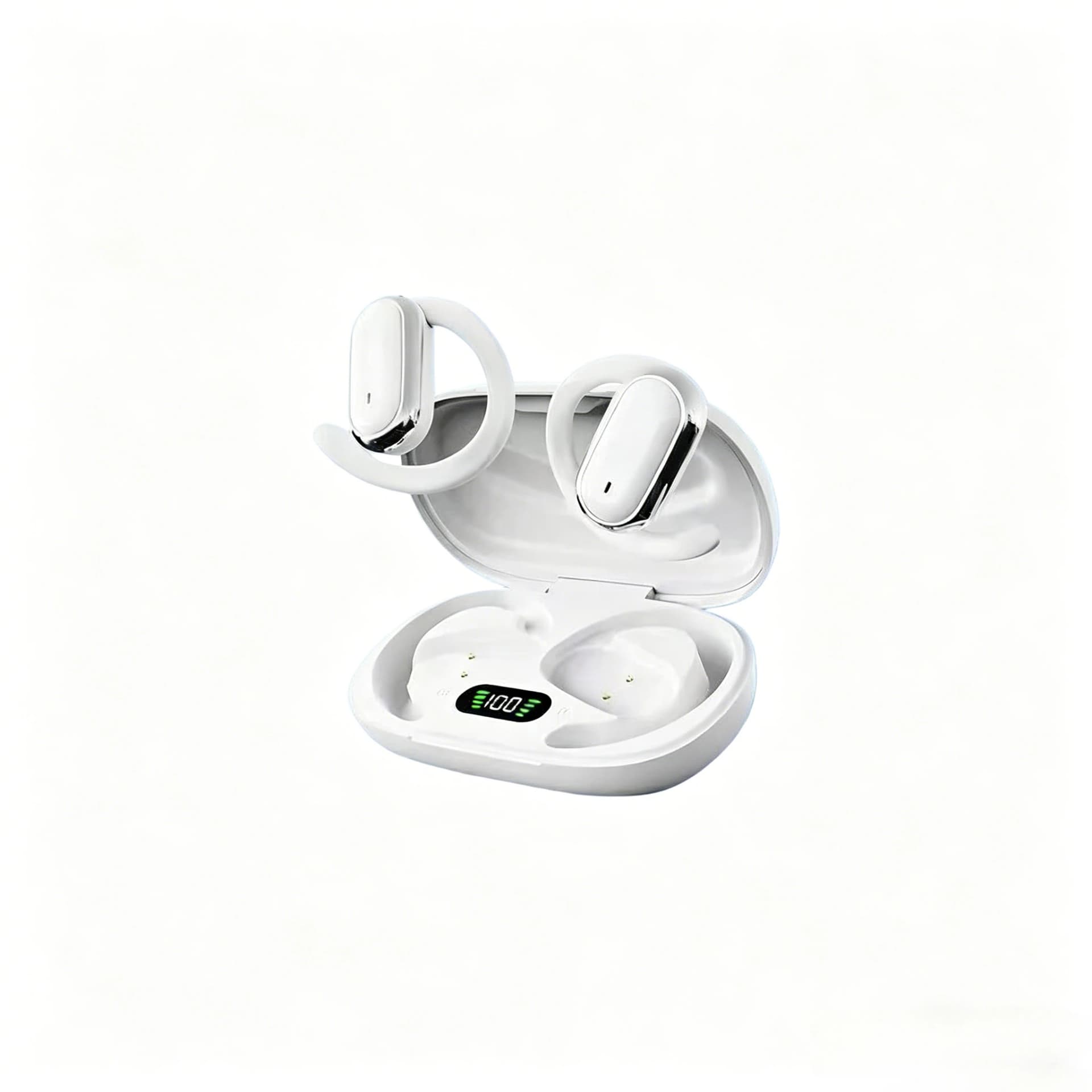 Wireless OWS Earhook Microphone Earphones with Smart LED Display Bluetooth 5.3 Earbuds for Enhanced Sound Comfort Headphones