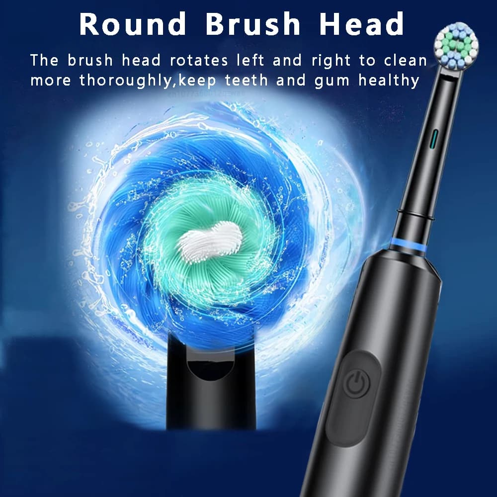 Electric Rotary Toothbrush with Timer and Heads