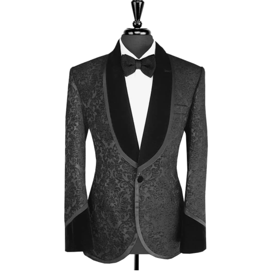 Jacquard Shawl Lapel Formal Blazer