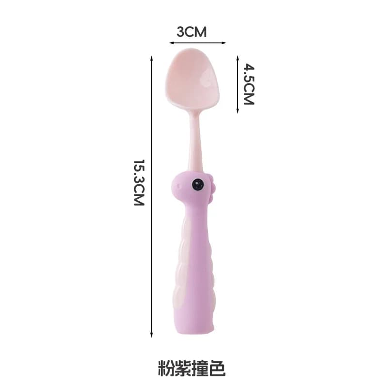 Cartoon Dinosaur Baby Spoon with Standing Base