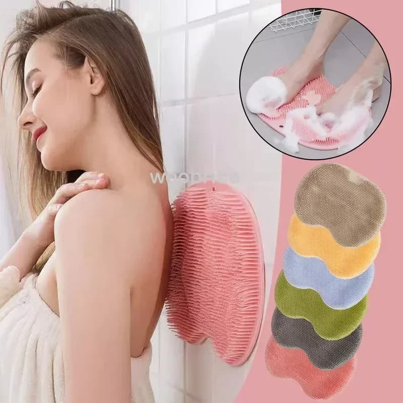 Non-Slip Massage Shower Mat with Exfoliating Brush