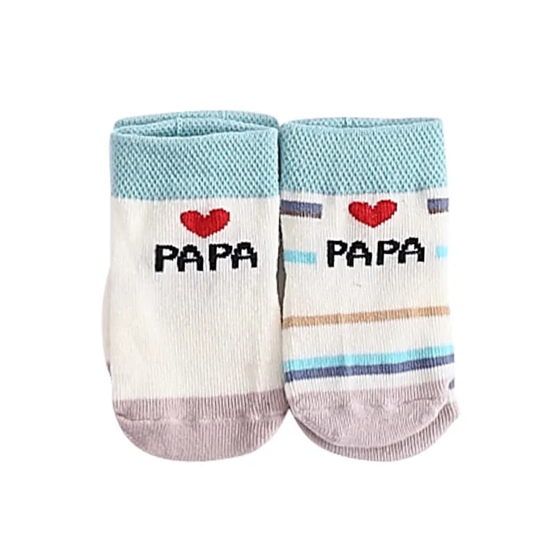 Newborn Baby Crew Socks Mama Papa 2-Pair