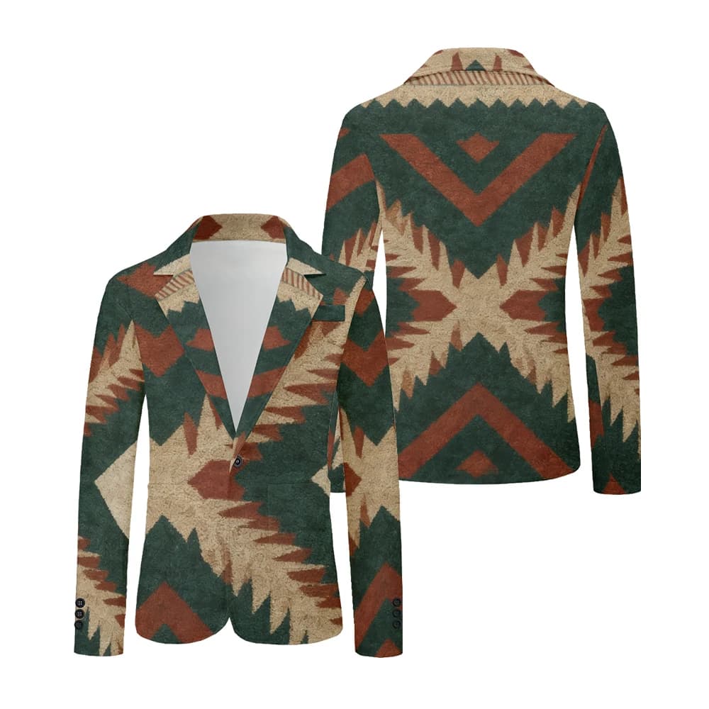 Men's Geometric Print Oversized Blazer