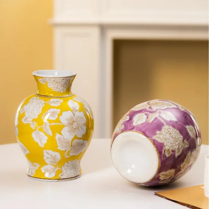 Retro Ceramic Vase with Artistic Patterns