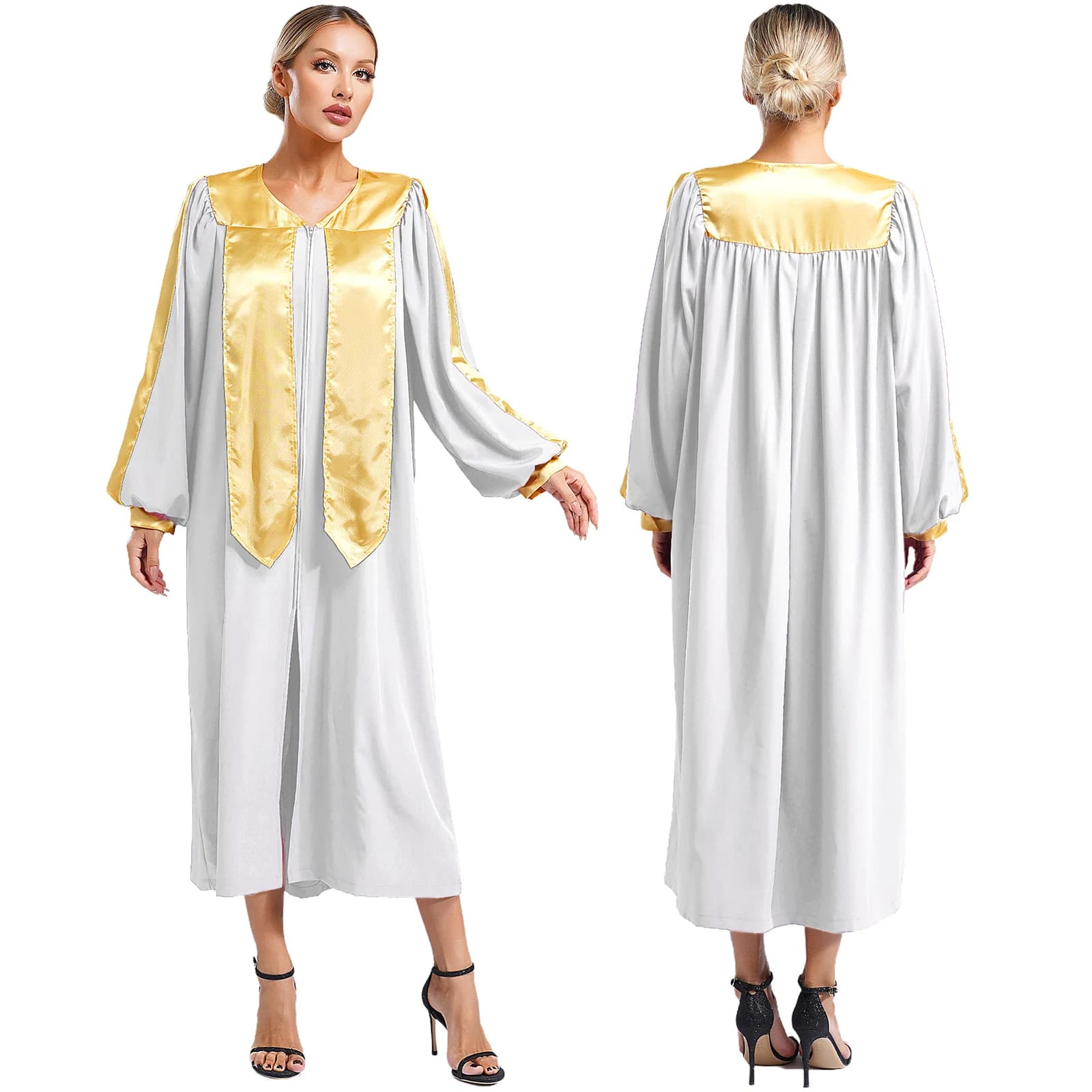 Women's Clergy Robe with Embroidered Sleeves