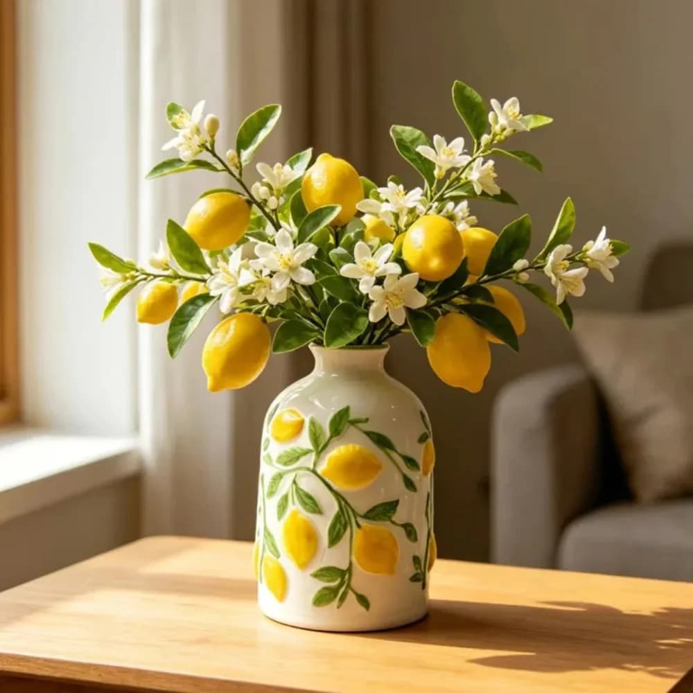 Ceramic Lemon Flower Vase Planter