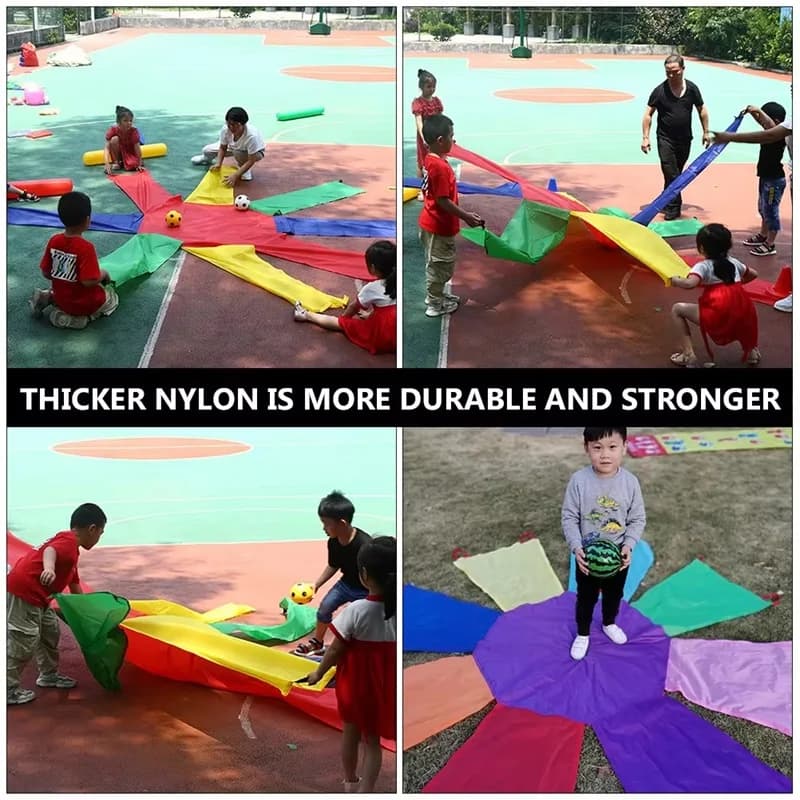 Rainbow Octagonal Play Parachute