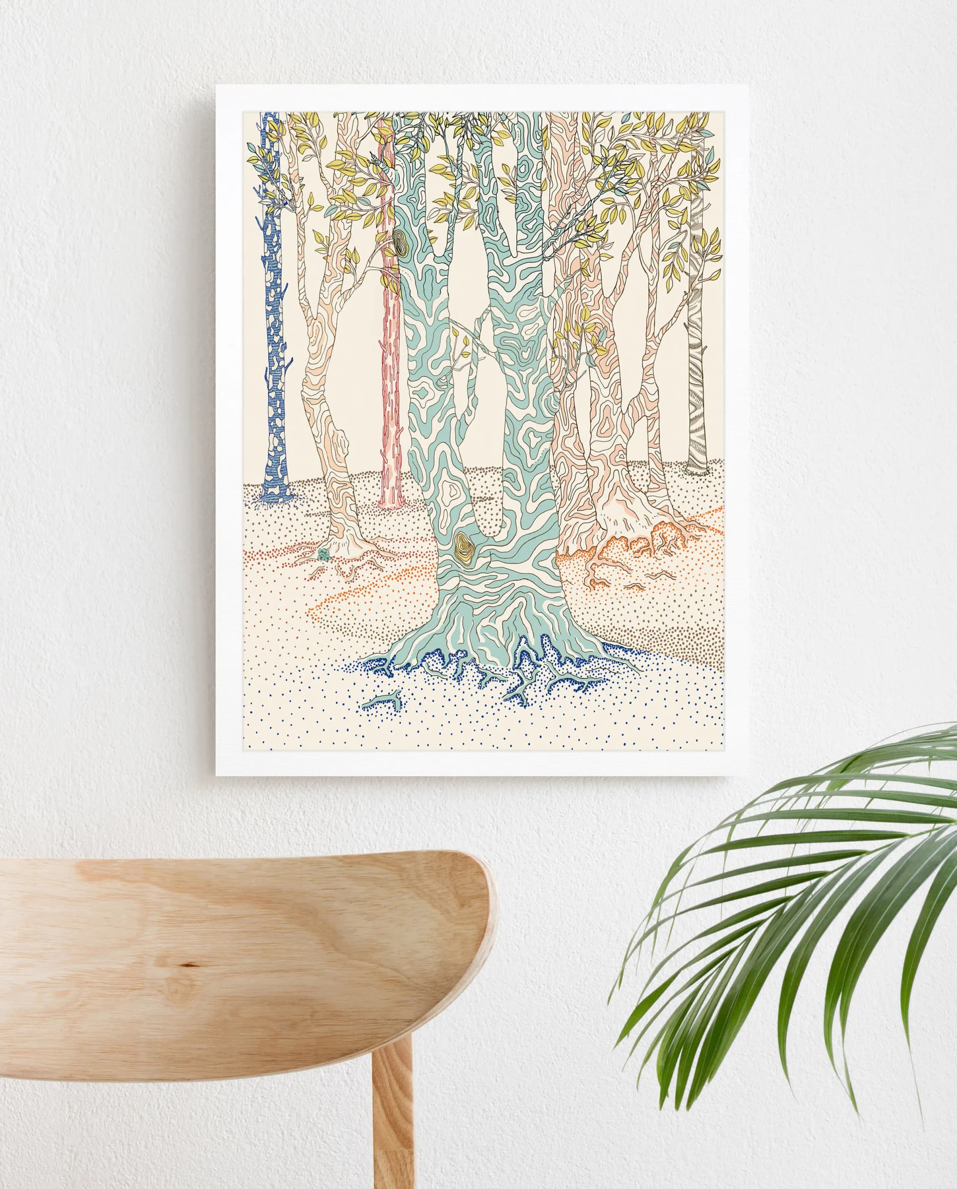 Forest Mountain Waterfall Canvas Wall Art Print