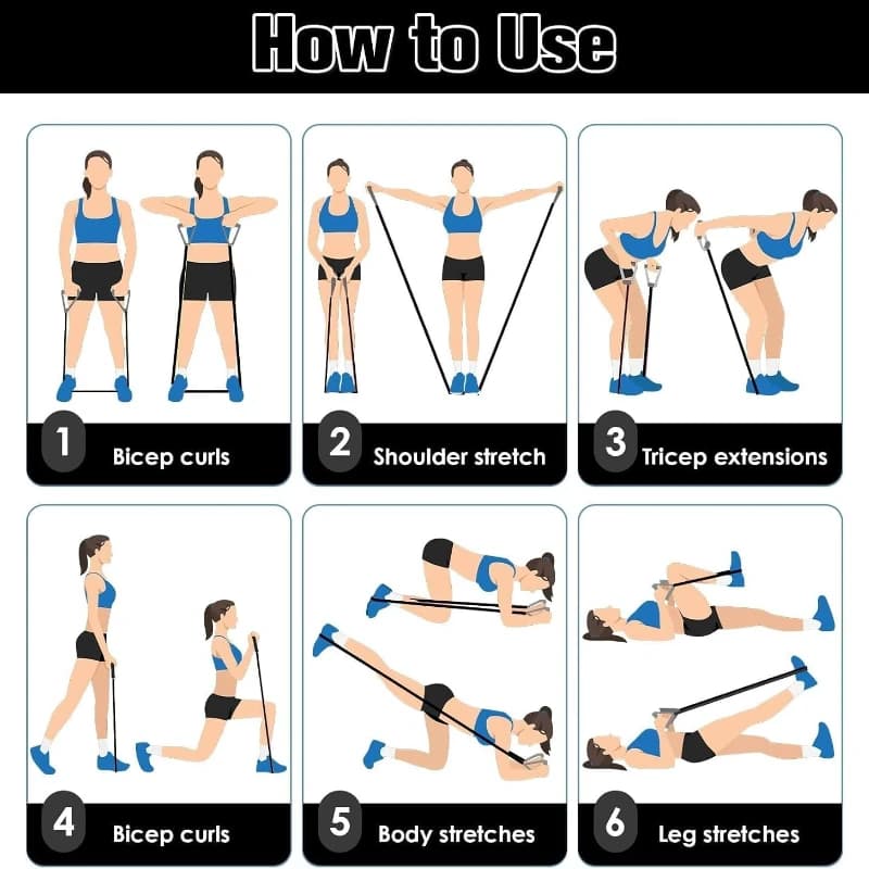 Resistance Bands with Handles, 30LB Exercise Bands for Strength Training, Muscle Shaping & Rehab at Home