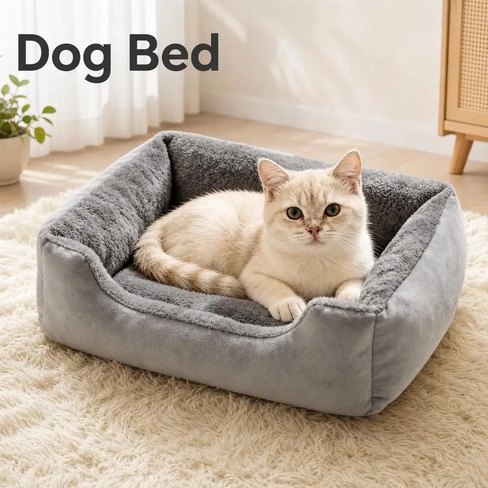 Small Pet Donut Bed with Non-Slip Base