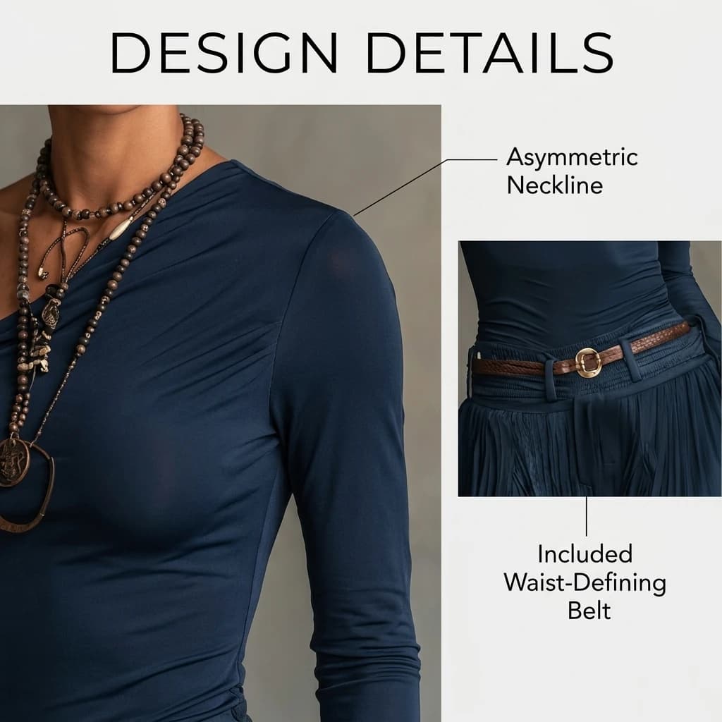 One Shoulder Maxi Skirt Set
