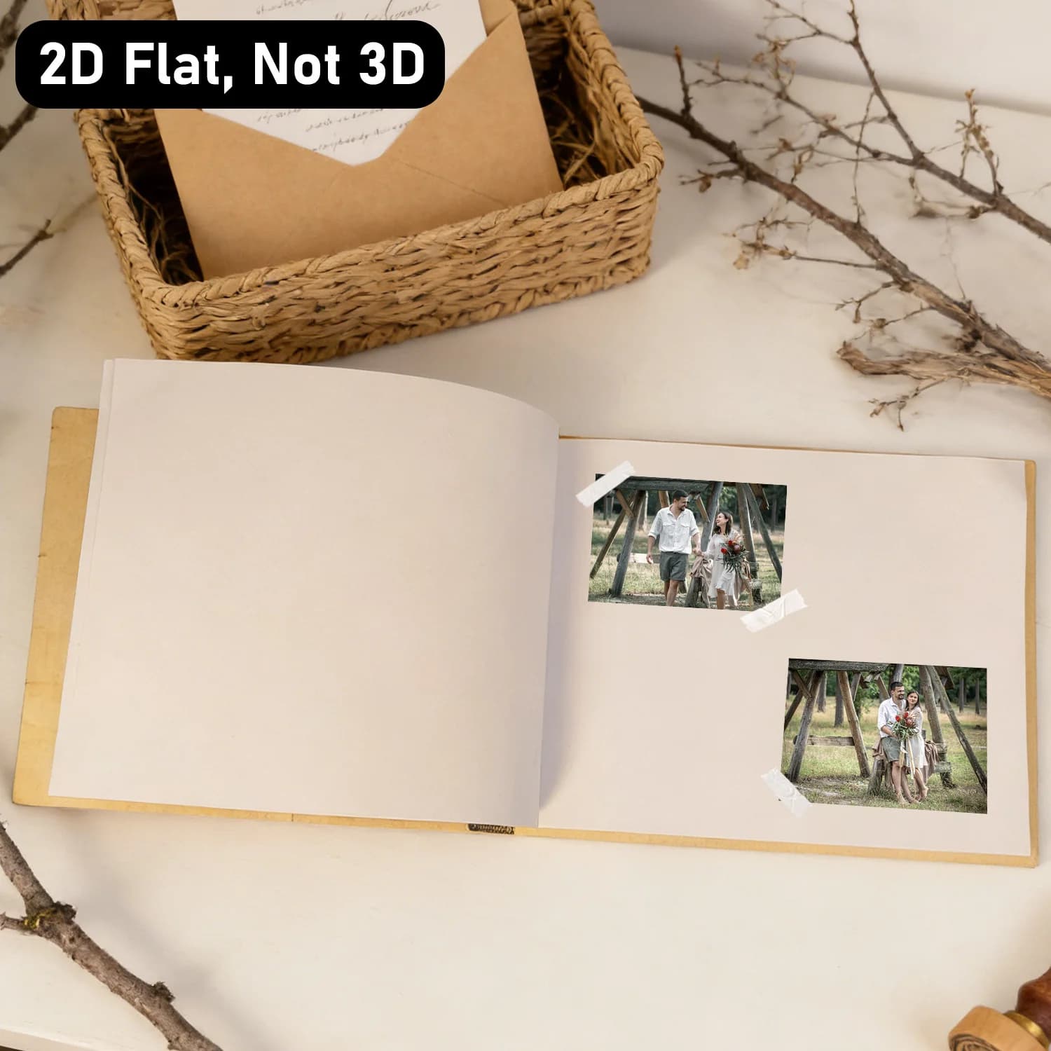 Wooden Guest Book with 40 Pages
