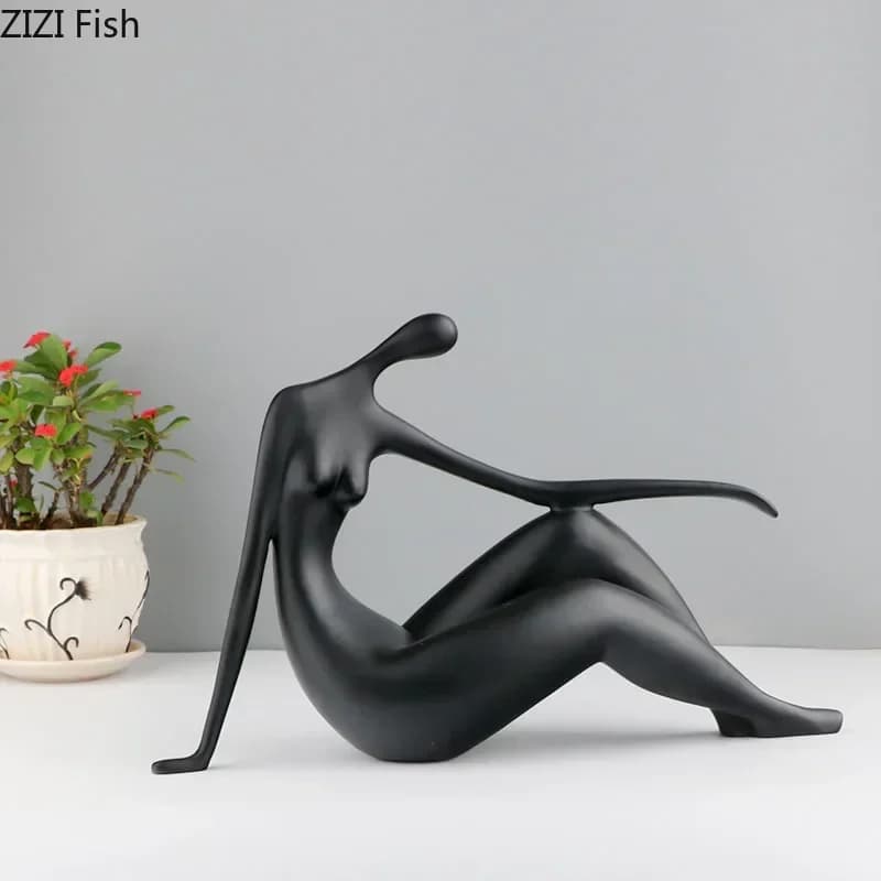 Yoga Figures Statue Abstract Artwork Ornaments Desk Decoration Minimalist Yoga Character Resin Sculpture Modern Home Decor