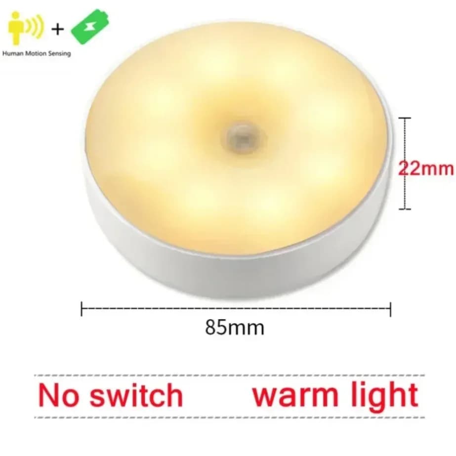 Night Light Motion Sensor Light USB LED Lamp With Switch Rechargeable Inductor Lights For Kitchen Stairs Hallway Closet Bedroom