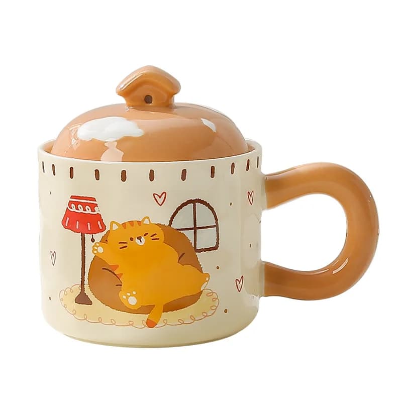 Cartoon Mug Ceramic Cup Cute Couple Water Cup Funny Mugs Coffee Cups Drinkware Original Breakfast Cups Personalized Gift Tea Bar
