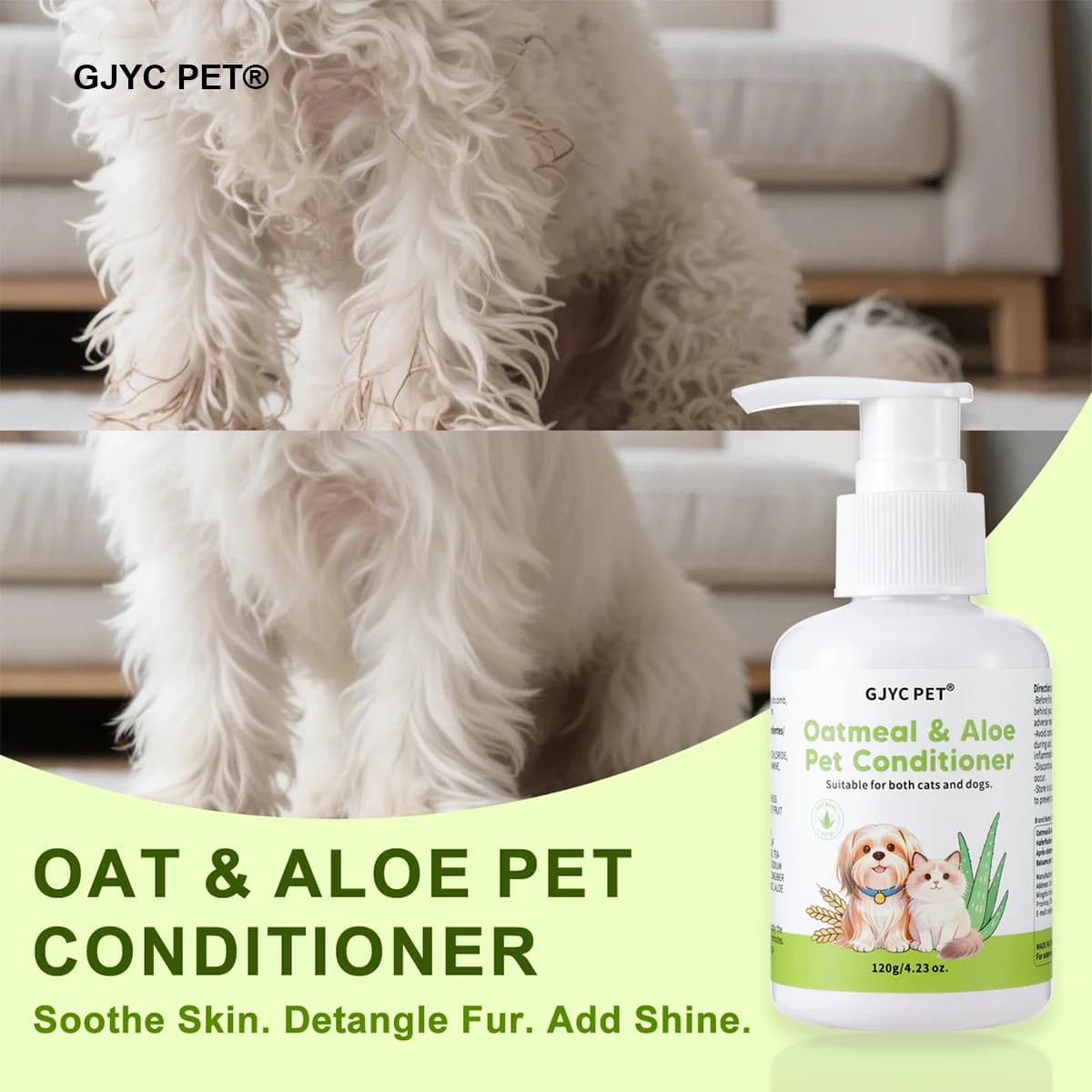 Pet Conditioner for Sensitive Skin with Oatmeal Aloe