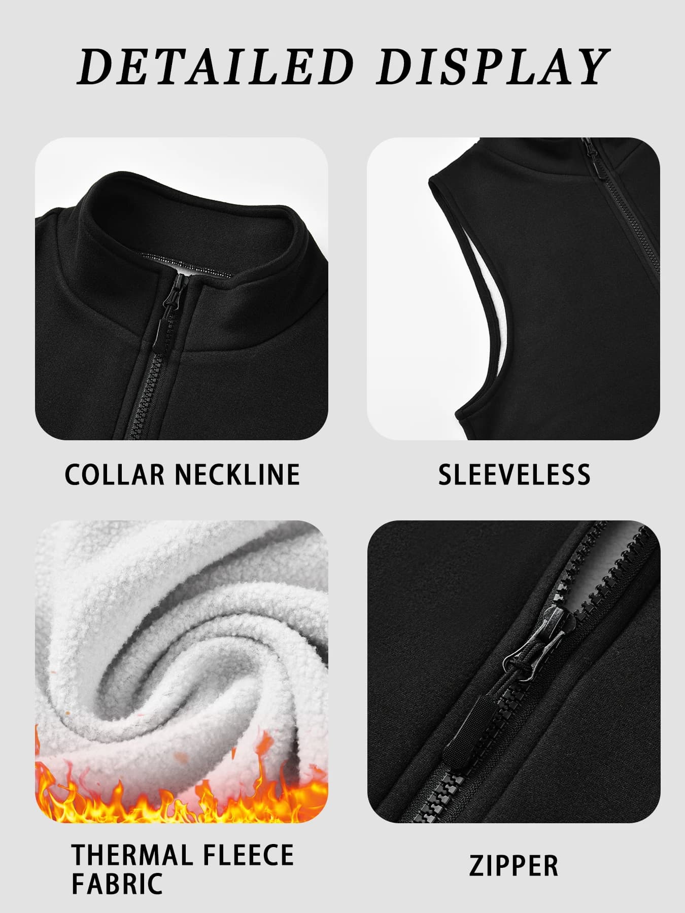 Women's Fleece Vest with Stand Collar