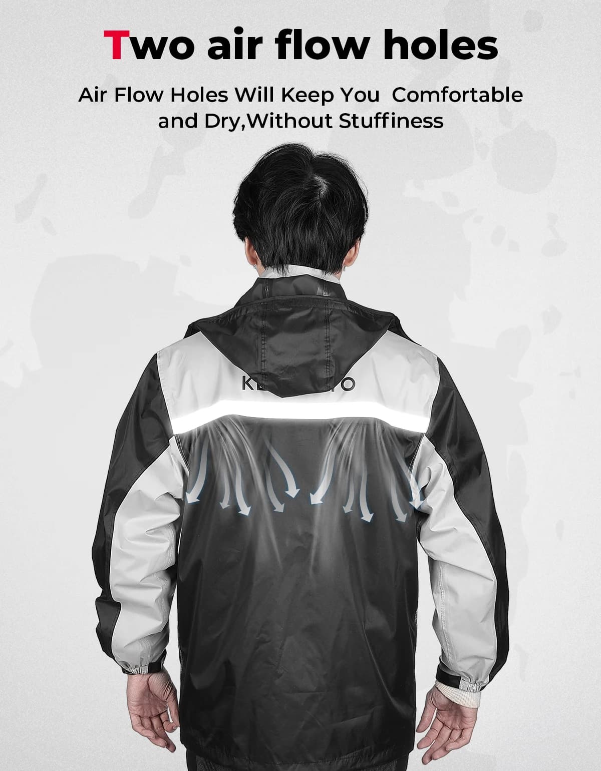 Men's Waterproof Rain Suit with Reflective Strips