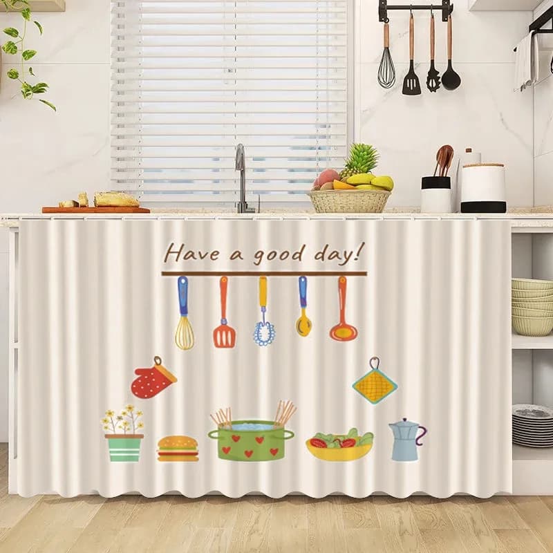 Self-Adhesive Kitchen Cabinet Half Curtain