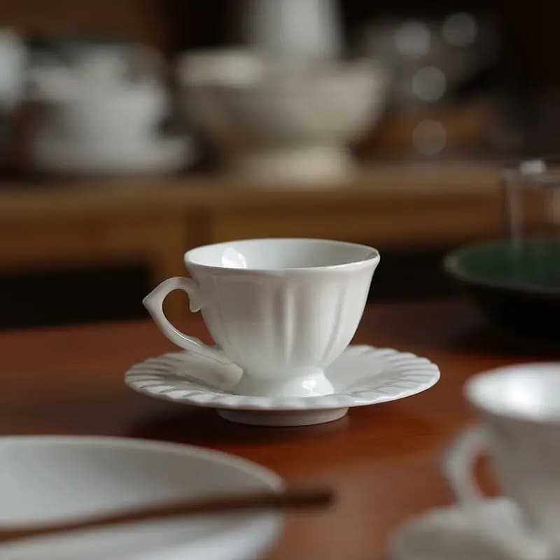 Vintage Ceramic Espresso Cup and Saucer