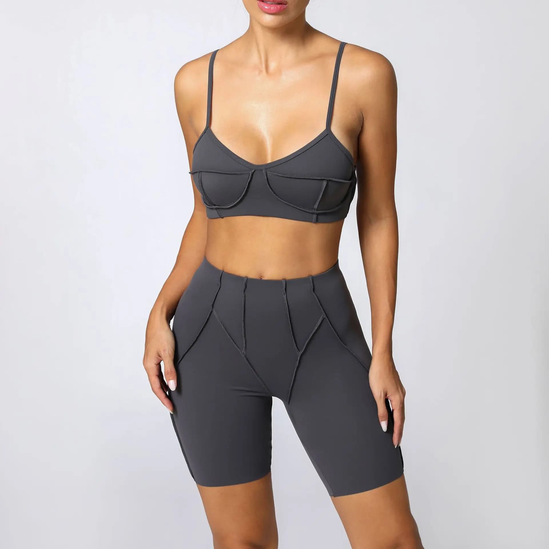 High Waist Leggings and Open Back Sports Bra Set