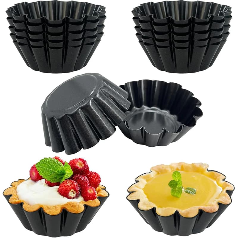 Mini Tart Pan Carbon Steel Non-Stick Fluted