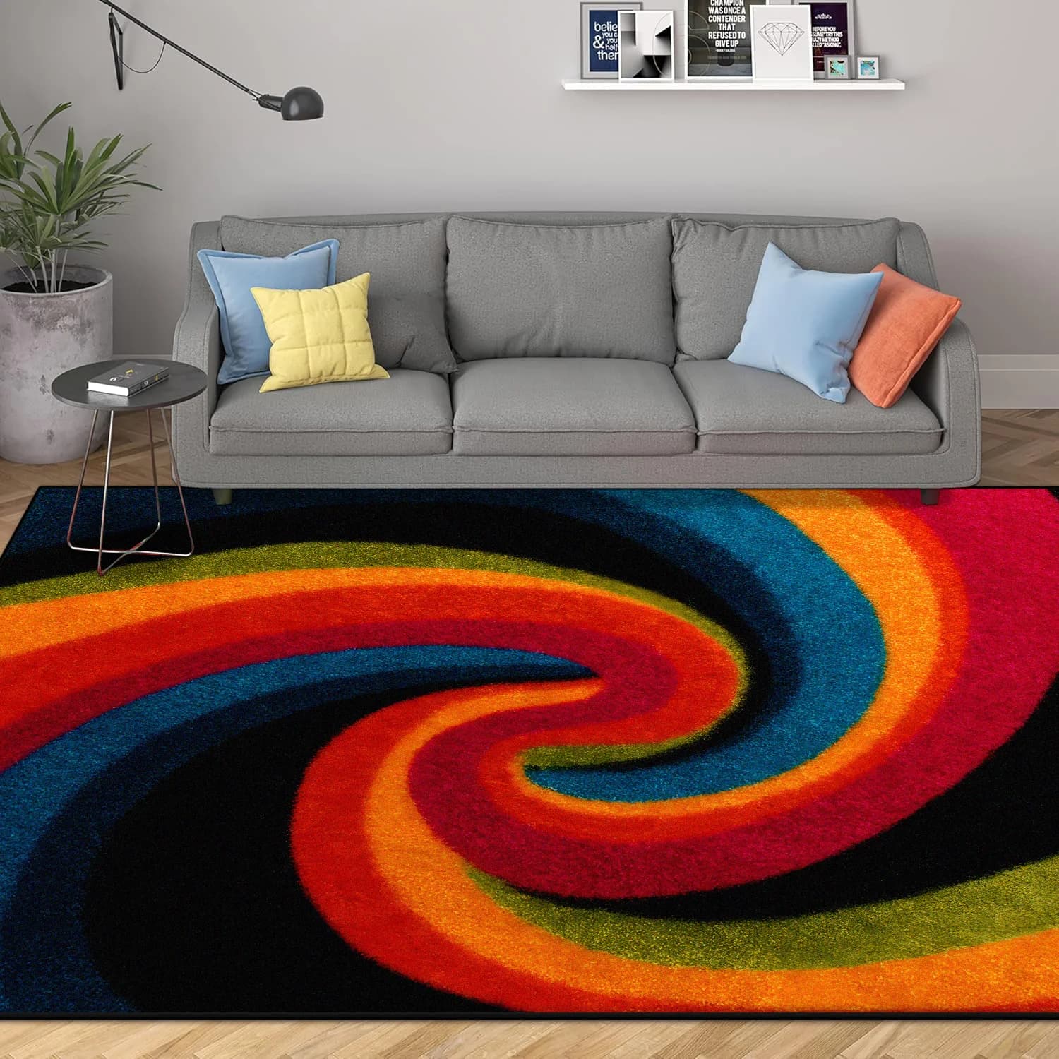 Modern Geometric Area Rug with Non-Slip Base