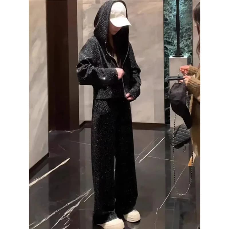Women's Hooded Loose Sportswear Two-Piece Set