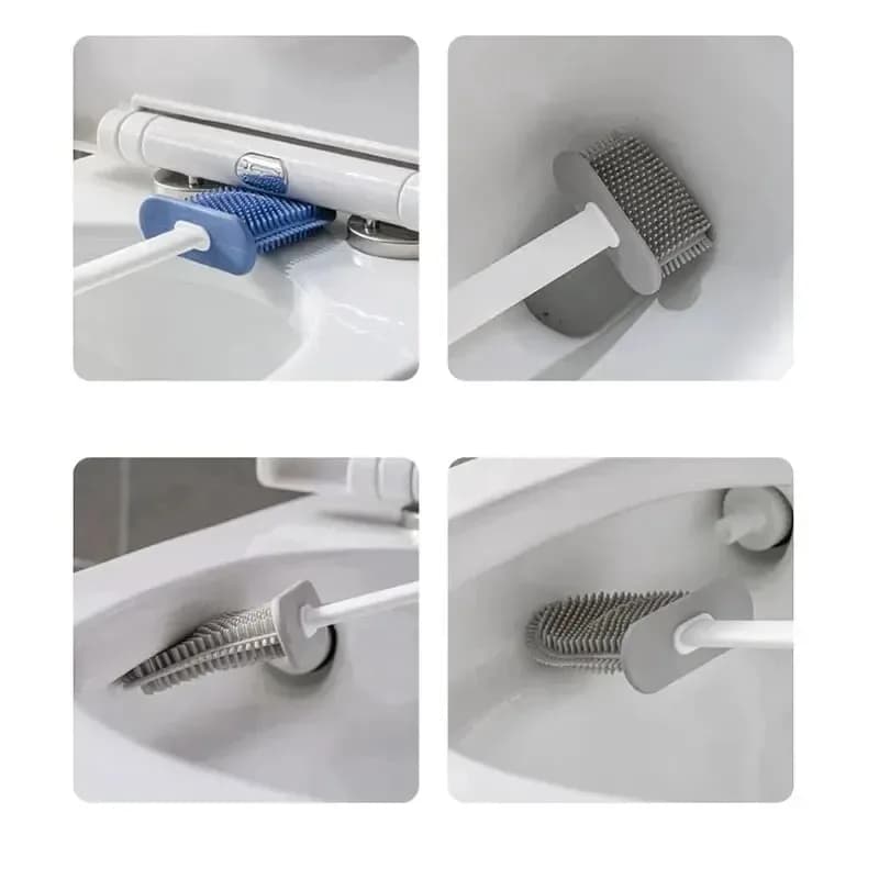 Silicone Toilet Brush with Wall-Mount Holder