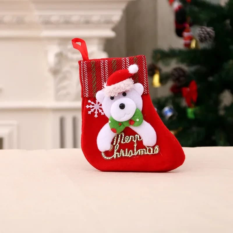 Santa Claus Christmas Stockings Plush Toys 12-Pack