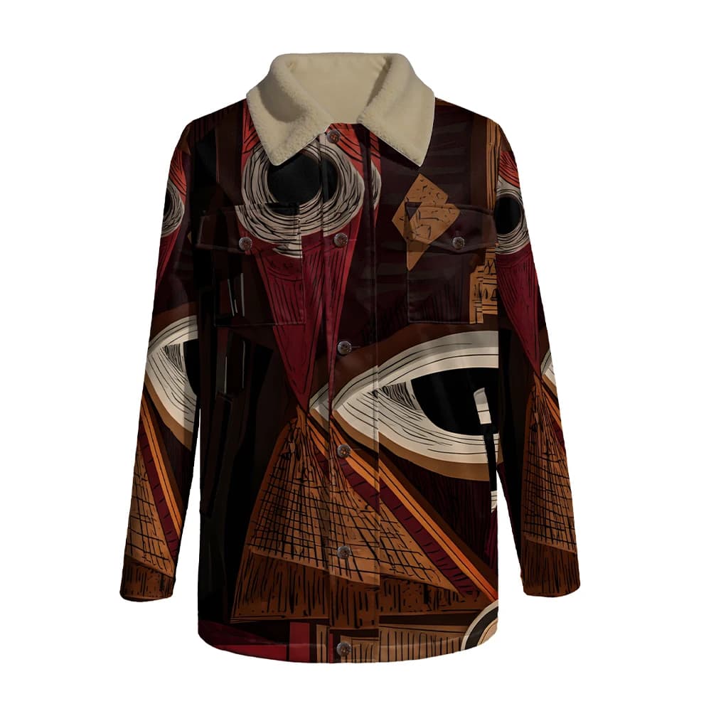 Retro Geometric Parka Jacket