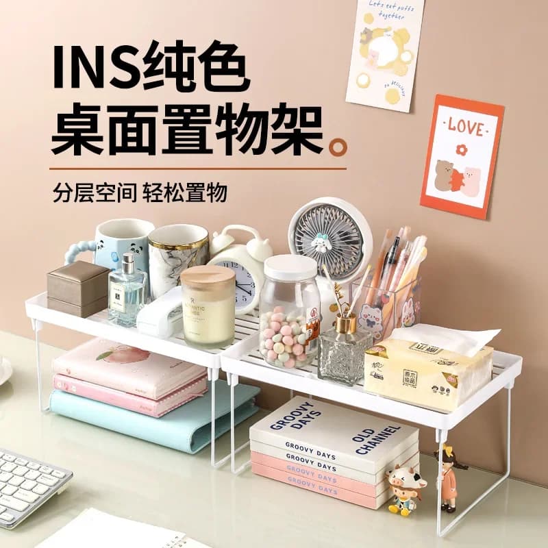 Home Closet Organizer Storage Shelf for Kitchen Rack Space Saving Makeup Organizer Wardrobe Decorative Shelves Cabinet Holders