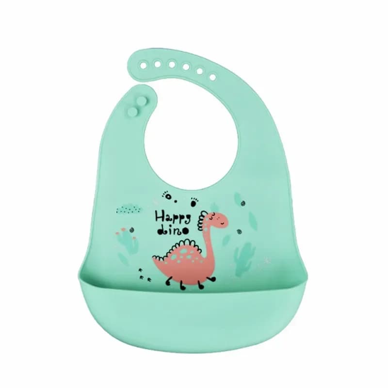 Silicone Waterproof Baby Bib Dinosaur Print