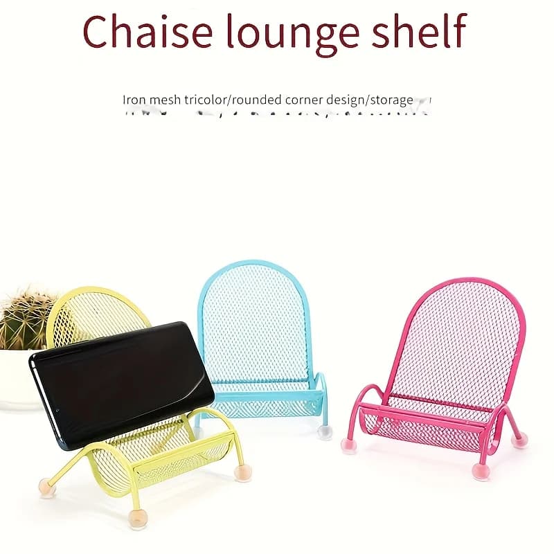 Stainless Steel Phone Stand with Heavy-Duty Base -Ergonomic Design for Bed & Desk, Secure Grip for Smartphones, Tablets, Cameras