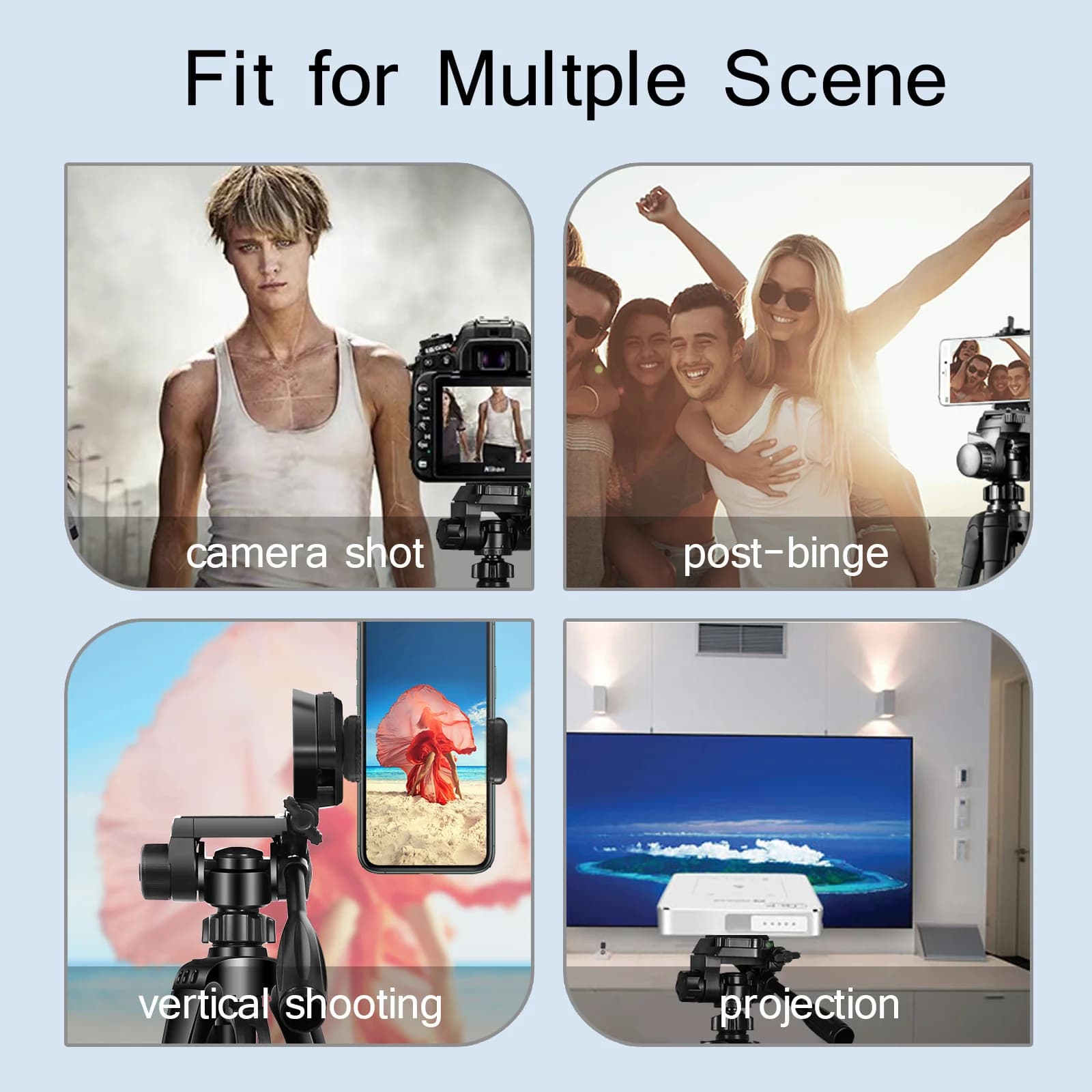 Aluminum Phone Camera Tripod Stand 55 Inch