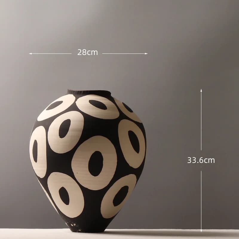 Ceramic Vase With Geometric Circles Design