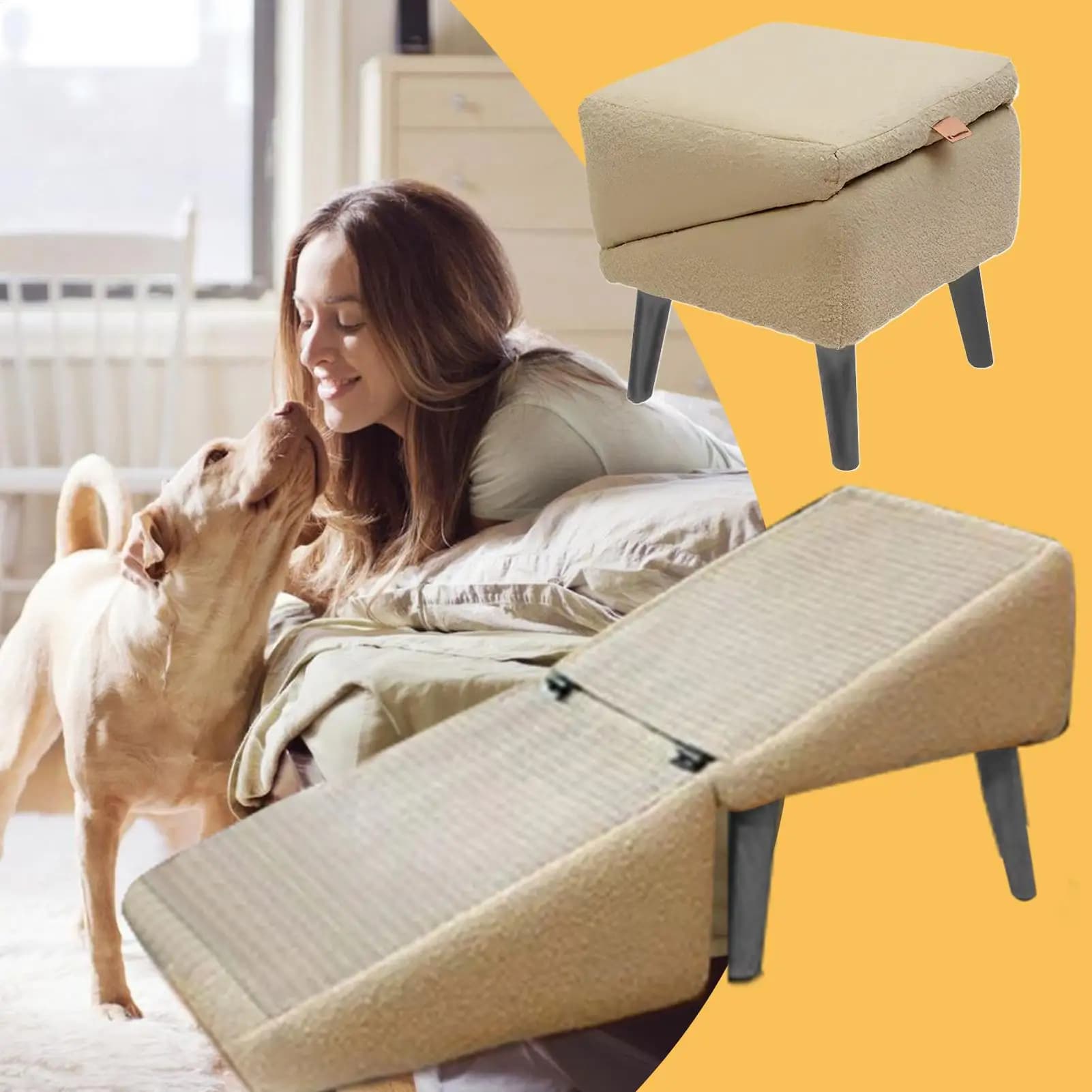 Foldable Pet Ramp for Bed and Vehicle