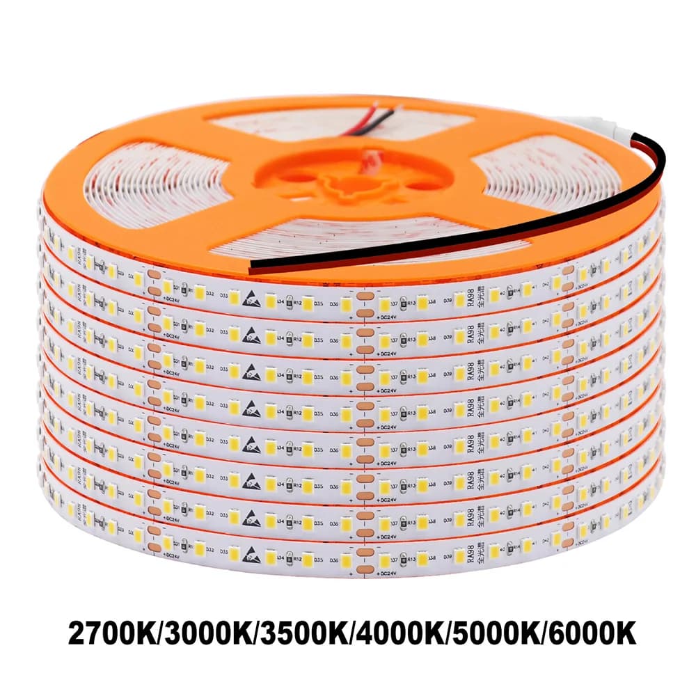 LED Strip Light 2835 24V 5m 10m RA98 2700K 3000K 3500K 4000K 5000K 6000K Flexible Tape Stripe Super Bright 120LED Home Lighting