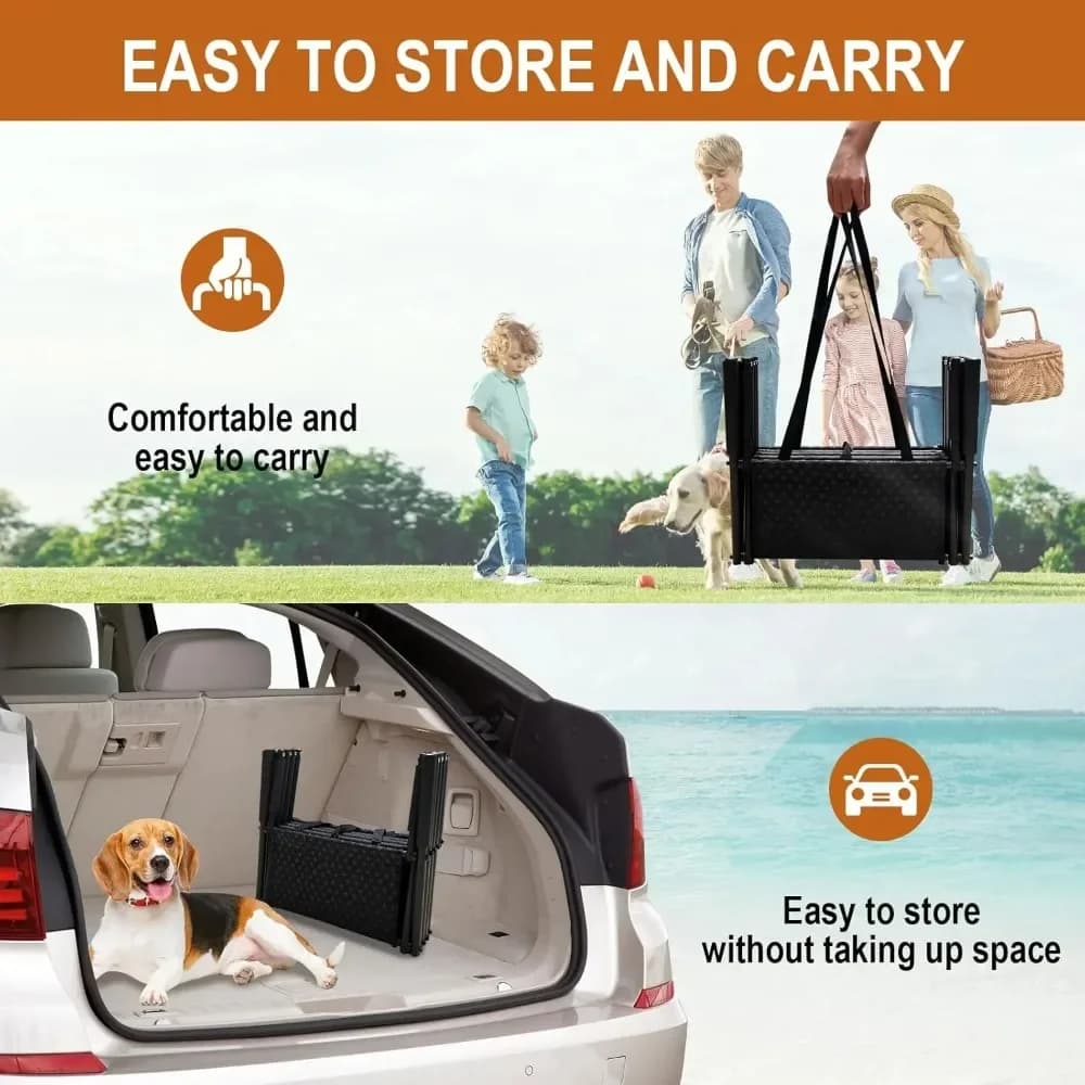 Foldable Dog Car Ramp with Non-Slip Steps