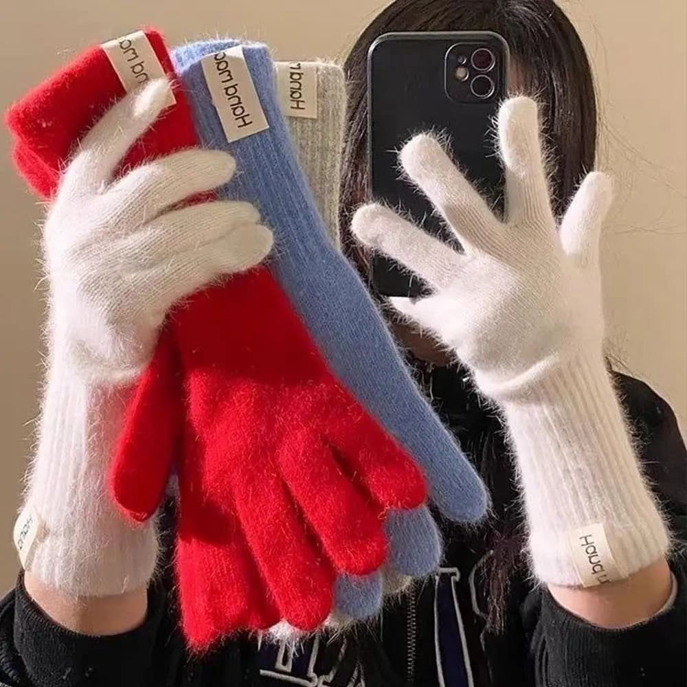 Women's Winter Wool Knit Gloves